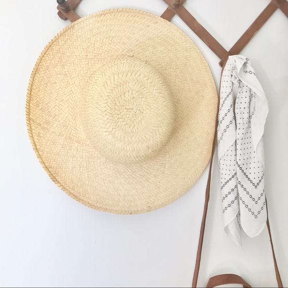 Vintage Accessories - Wide Brim Straw Vintage Hat